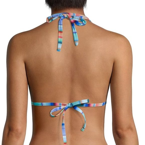 NWT La Blanca Sunset Striped Triangle Bikini Top - Picture 4 of 10